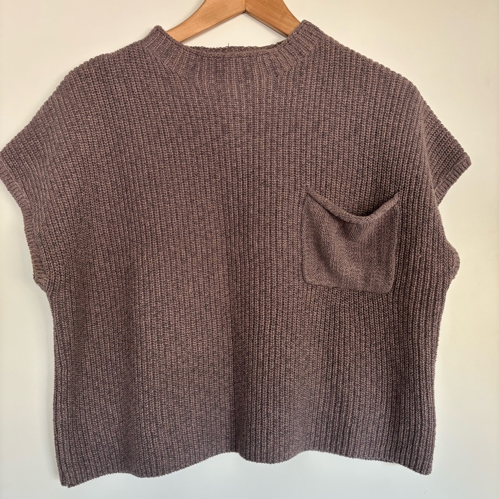 Free People FP Beach Gray Freya Knit Sweater Tee sz L